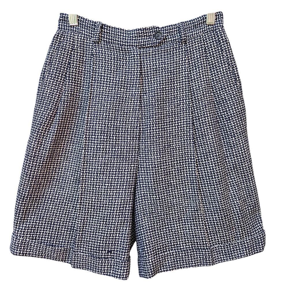 Como Cobra Golf Women Vtg 90s Prep Italian Tailored Tweed Pleat Bermuda Short 26